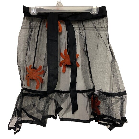 Halloween Spider Black and Orange Holiday Apron Spiders Costume Cosplay NWT - Picture 2 of 4
